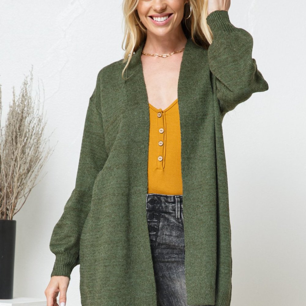 Soft Yarn Open Cardigan with Pockets